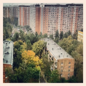 Stalin-era apartment buildings viewed from my office window.